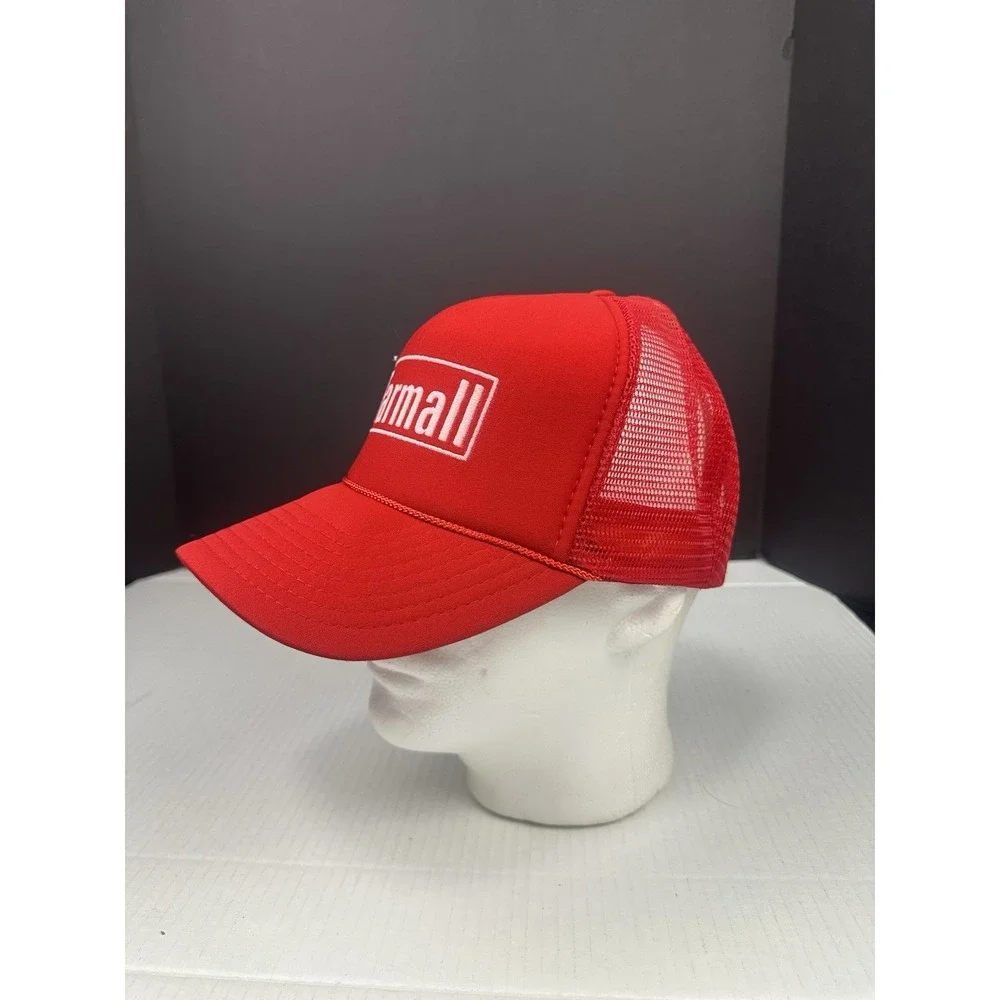 Vtg Farmall Tractors Trucker hat Logo Mesh Foam SnapBack Farm